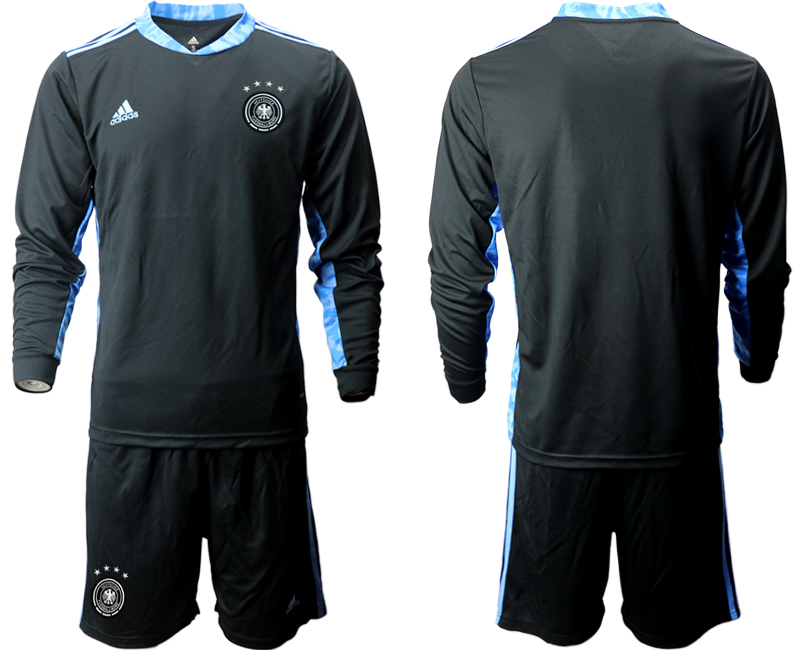 Men 2021 European Cup Germany black Long sleeve goalkeeper Soccer Jersey
